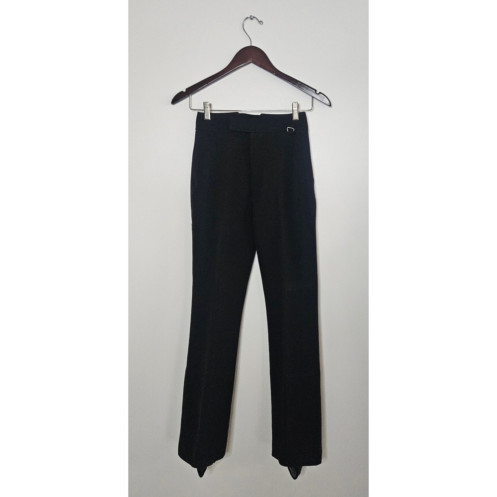 VTG Obermeyer Ski Pants Women 10L Black Wool Stirrup MINT‎ 33" Inseam TALL Japan